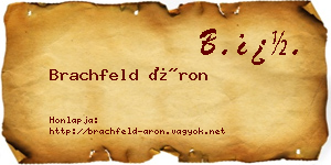 Brachfeld Áron névjegykártya