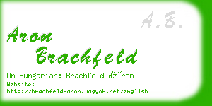 aron brachfeld business card